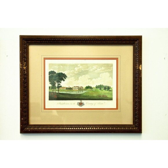 Vintage Art Engraving W. Angus “BRADBOURN” In The County Of Kent UK Art Framed